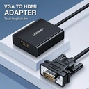 Ugreen Cable Adapter Cable Vga (Male) - Hdmi (Female) 0.15M (Black)