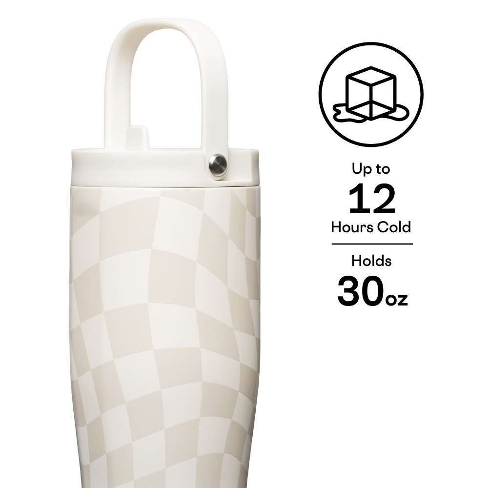 Gocup Xl W/ Straw 887Ml Checkerboard