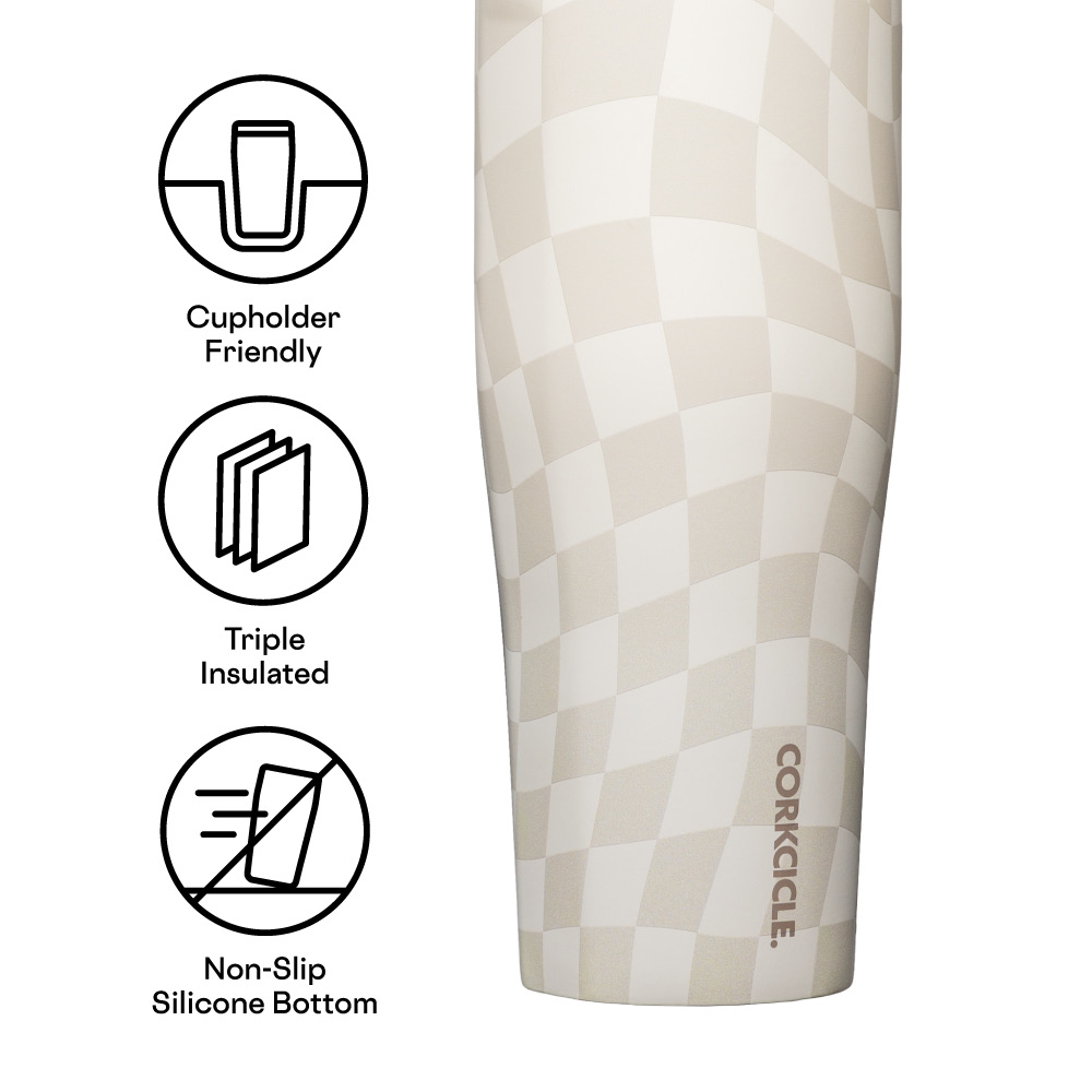 Gocup Xl W/ Straw 887Ml Checkerboard