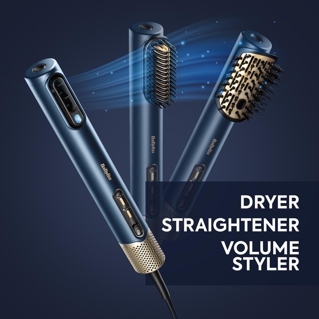 Babyliss Air Wand 3-In-1 Hair Dryer | Straightener & Hot Air Brush With Ion Technology & High-Speed Digital Motor | As6550Sde
