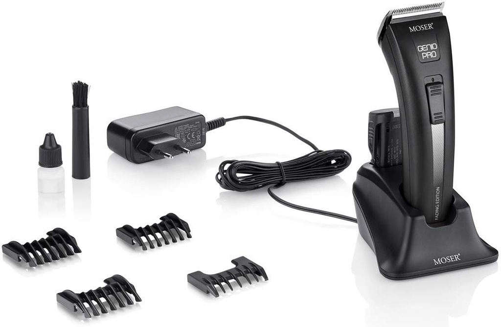 Moser Genio Pro Fading Edition Hair Clipper With Interchangeable Battery Pack 1874-0053 / 0153 Black