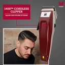 Moser 1400 Cordless Professional Cord/Cordless Clipper- For Hair & Beard (1430)