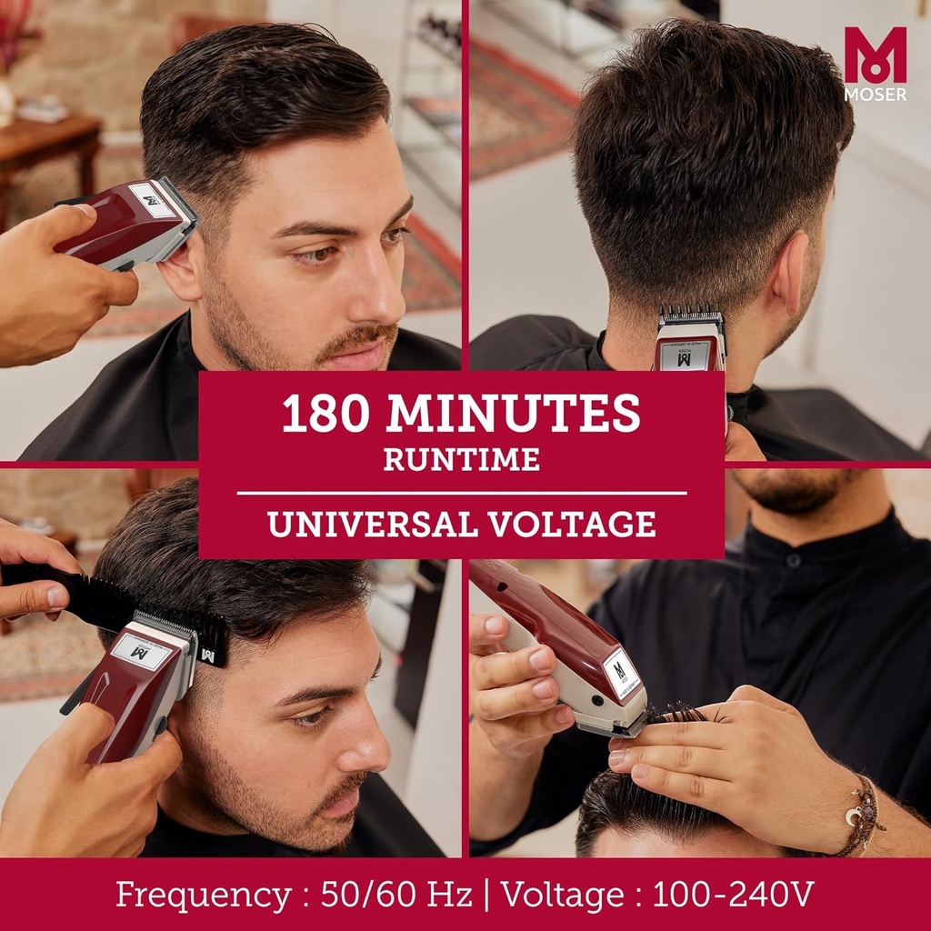 Moser 1400 Cordless Professional Cord/Cordless Clipper- For Hair & Beard (1430)