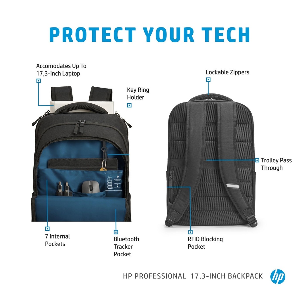 HP Prof 17.3 Laptop Bckpck (500S6AA) اكسسوارات