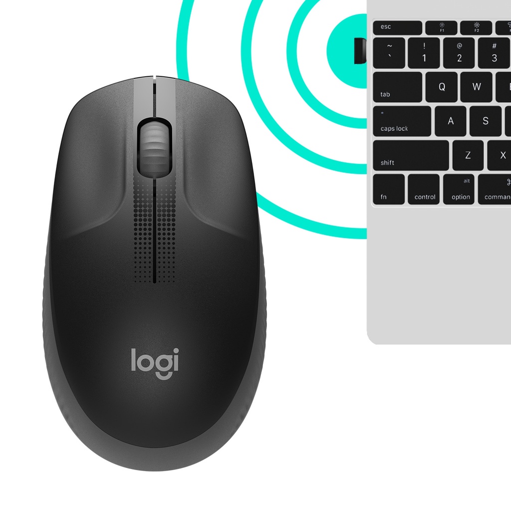 Logitech M190 Full-Size Wireless Mouse-Charcoal-2.4Ghz-Emea-M190