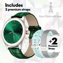 Elle Soleil Smart Watch Green Leather Plus 2 Straps Green