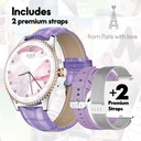 Elle Soleil Smart Watch Purple Leather Plus 2 Straps Purple 