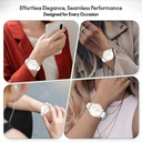 Elle Soleil Smart Watch White Leather Plus 2 Straps Pink Sil