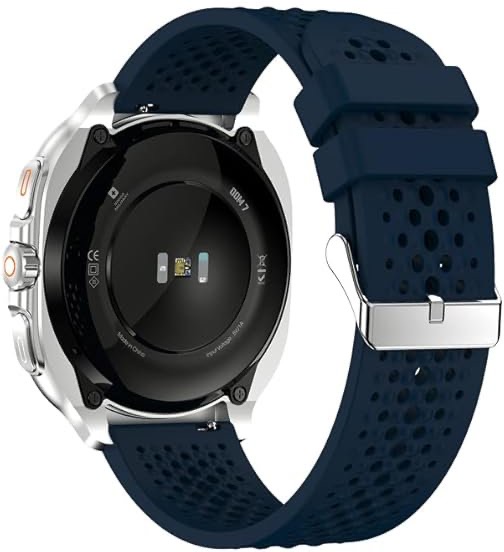 Swiss Military Dom7 Smart Watch With Silverframe Blue Silicon
