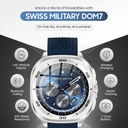 Swiss Military Dom7 Smart Watch With Silverframe Blue Silicon