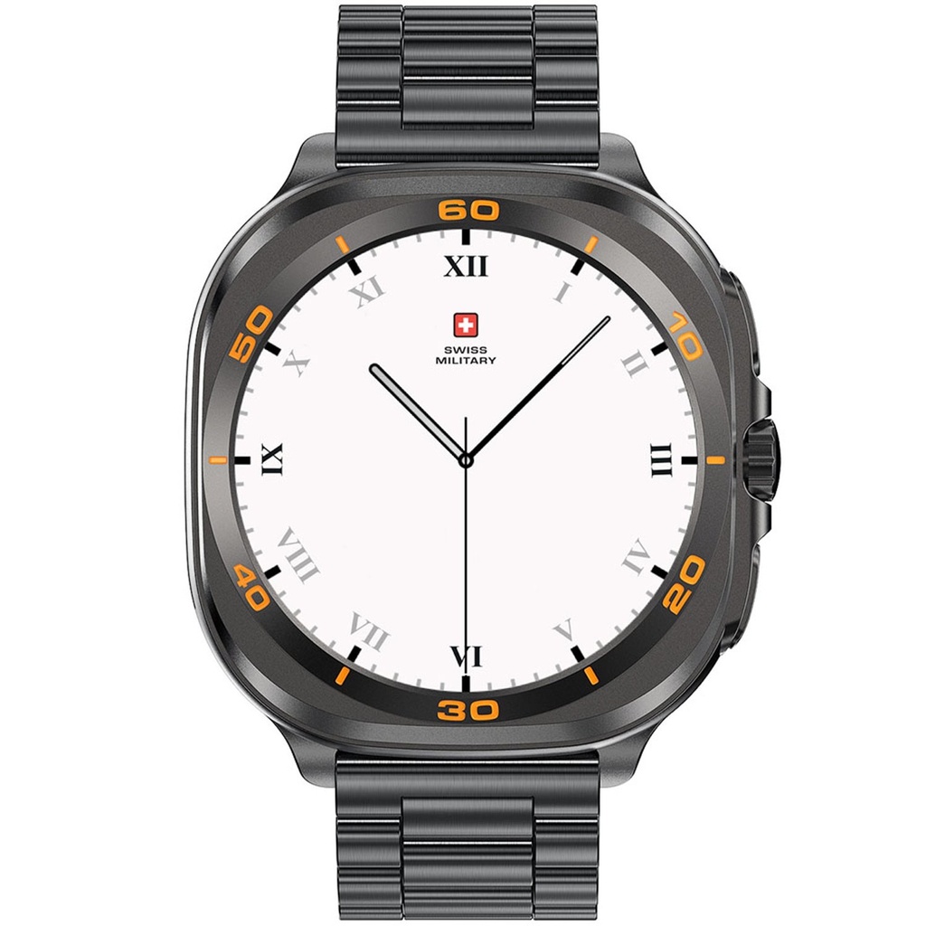 Swiss Military Dom7 Smart Watch With Gunframe Black Metal Strap