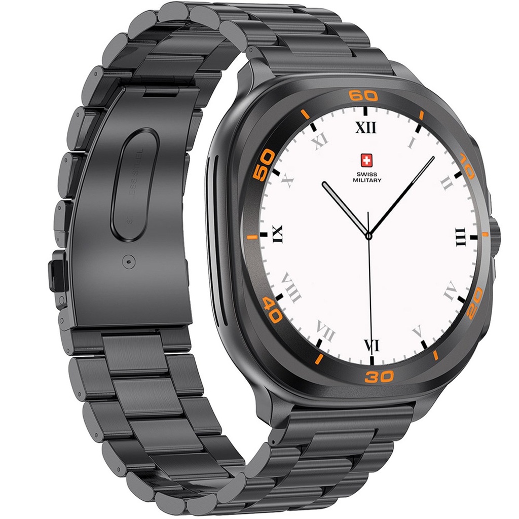 Swiss Military Dom7 Smart Watch With Gunframe Black Metal Strap