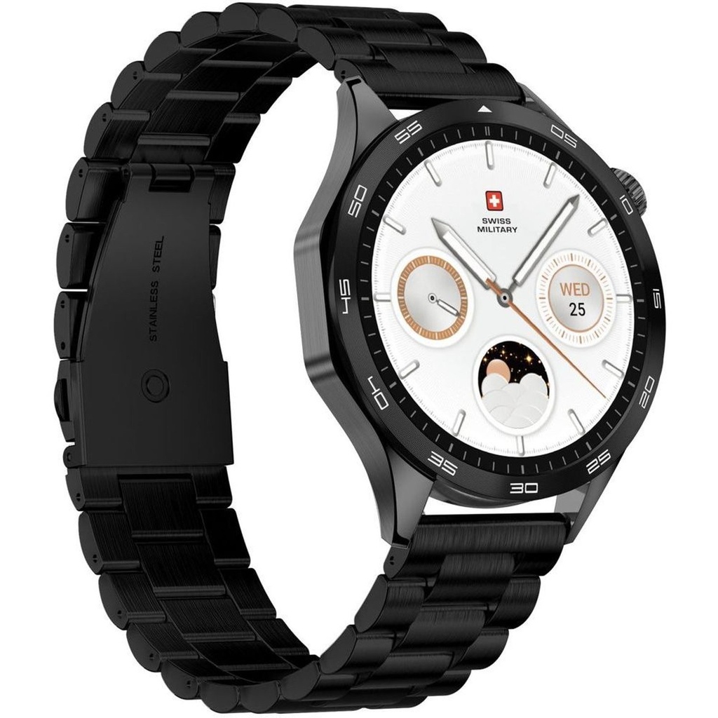 Swiss Military Swiss Intl Blackframe Black Metal Strap