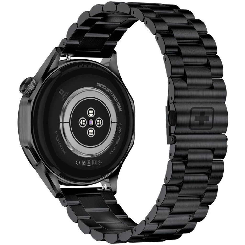 Swiss Military Swiss Intl Blackframe Black Metal Strap
