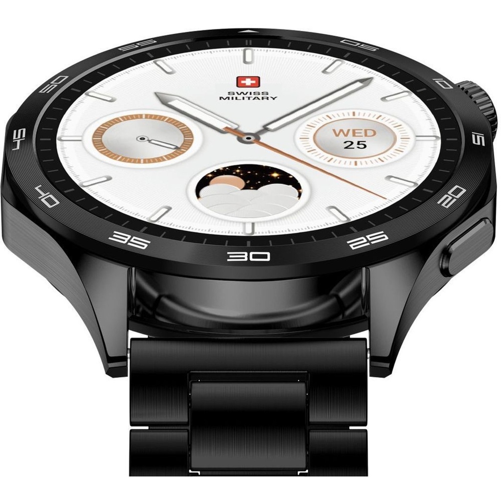 Swiss Military Swiss Intl Blackframe Black Metal Strap
