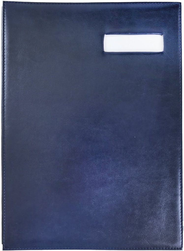 Book Signature 18 Blank 460 gm Polyurethane Leather Cover with Top Right Transparent Window A4