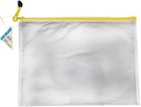 Bag Zipper PVC A4 340X250mm Translucent Mesh Yellow