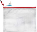 Bag Zipper PVC A4 340X250mm Translucent Mesh Red