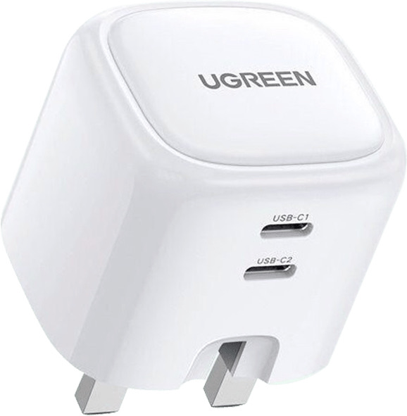 Ugreen Nexode 45W Dual Usb-C Pd Gan Fast Charger Uk (White)