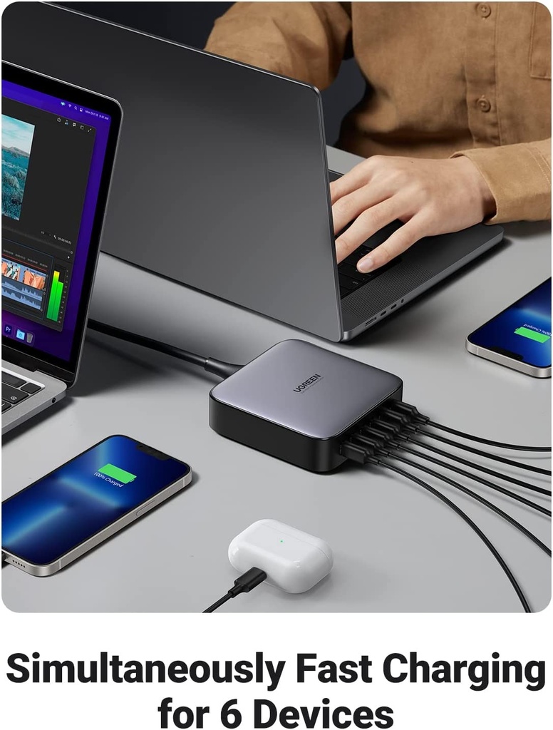Ugreen Nexode 200W Usb-C Gan Pd Fast Charger Desktop Charger (Black)