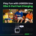 Ugreen Nexode Rg 65W 3-Port Gan Fast Charger Uk Black 