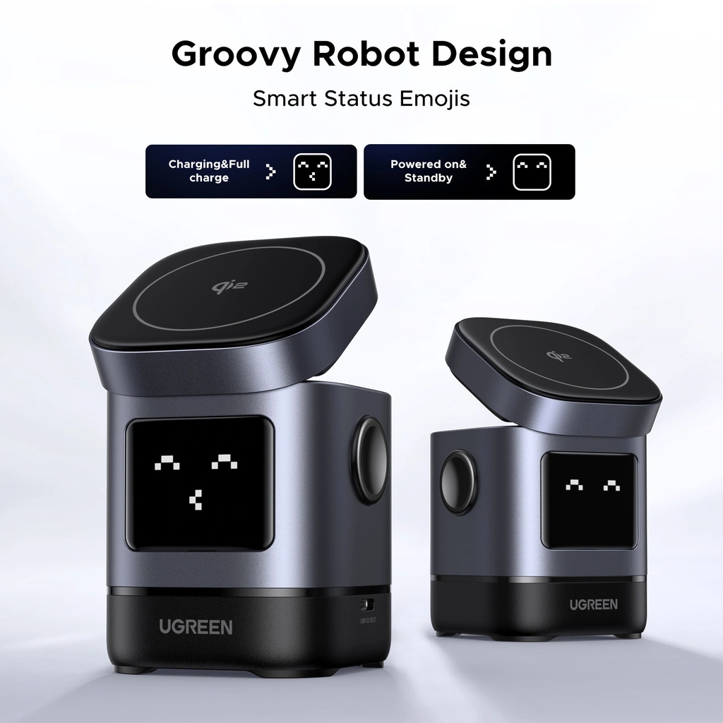 Ugreen 2-In-1 Robot Wireless Charger For Iphone + Airpods