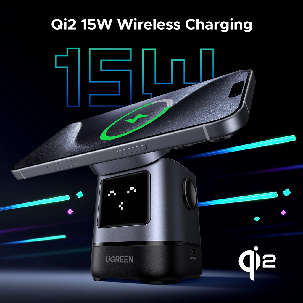 Ugreen 2-In-1 Robot Wireless Charger For Iphone + Airpods