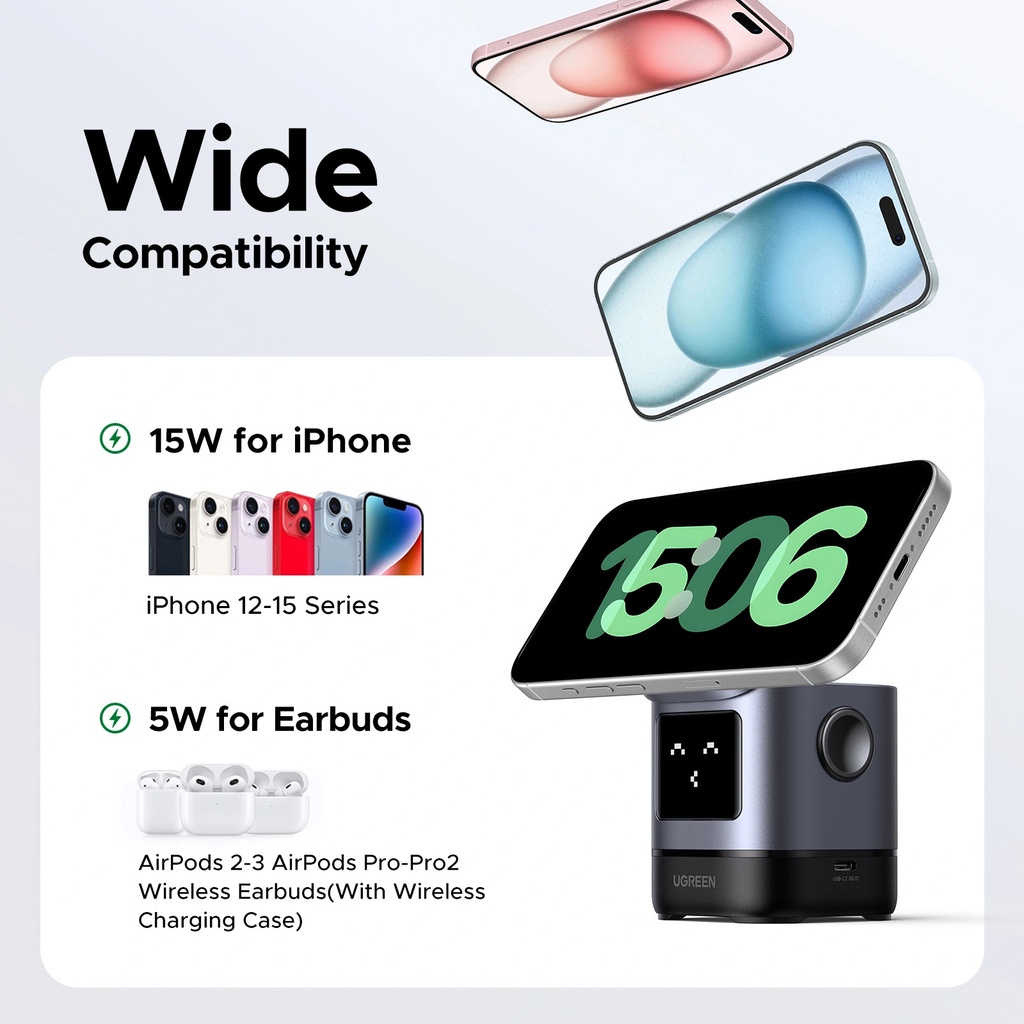 Ugreen 2-In-1 Robot Wireless Charger For Iphone + Airpods