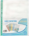 protector sheet  A4, 6C PP Crystal Clear with Green side strip