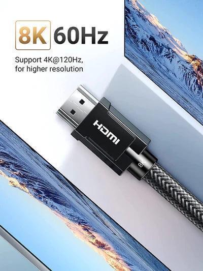 Ugreen Hdmi 8K Cable Male To Male Zinc Alloy Shell Braided Gray 1.5M