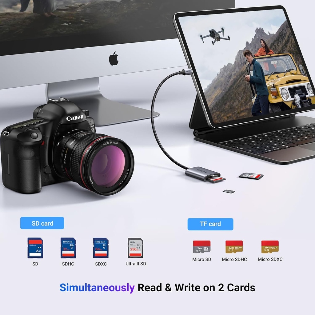 Ugreen Usb-C To Sd/Tf Memory Card Reader Alu Case