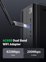 Ugreen Ac650 High-Gain Dual Band Wireless Usb Adapter