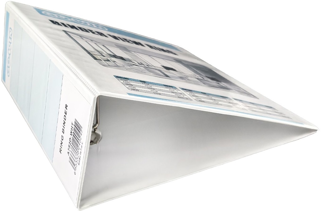 Binder View Ring  2 D, A4 Plastic/pressboard  3" Ring/4" Spine White