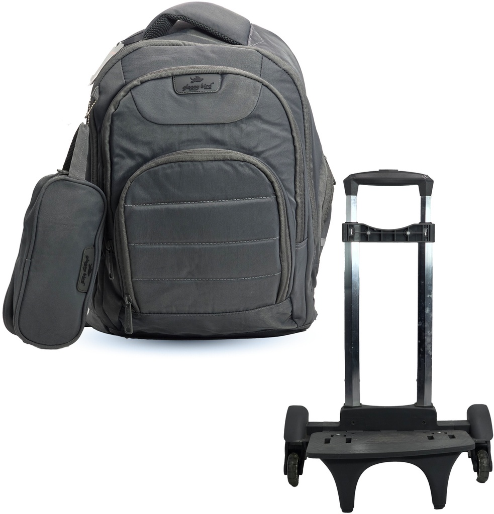 Trolly Backpack Double Side assorted Color With Pencil Case 17" GB2670T/TT Black