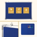 Felt+Cork board Aluminum Frame Fabric 45x60cm Blue