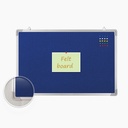 Felt+Cork board Aluminum Frame Fabric 60x90cm Blue
