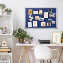 Felt+Cork board Aluminum Frame Fabric 60x90cm Blue