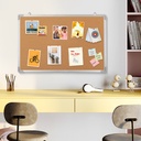 Felt+Cork board Aluminum Frame Fabric 60x90cm Blue
