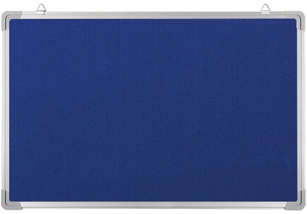 Felt+Cork board Aluminum Frame Fabric 60x90cm Blue