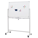 Whiteboard Mobile Magnetic DD With Stand Aluminuim Frame  Metal 90  x  120  cm  White
