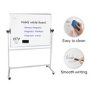 Whiteboard Mobile Magnetic DD Vertical With Stand Aluminuim Frame  Metal 60  x  90  cm  White