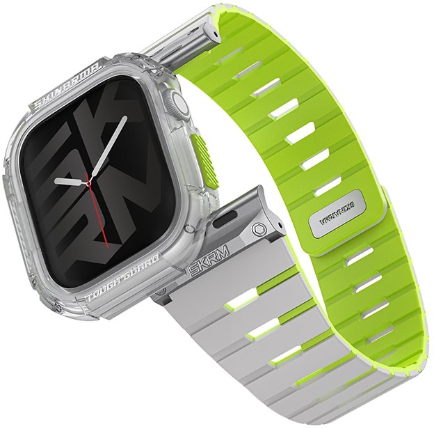 Skinarma Magnetic Apple Watch Strap + Watch Case Bundle 42 Mm Gemini (Niteglow) Lime Green