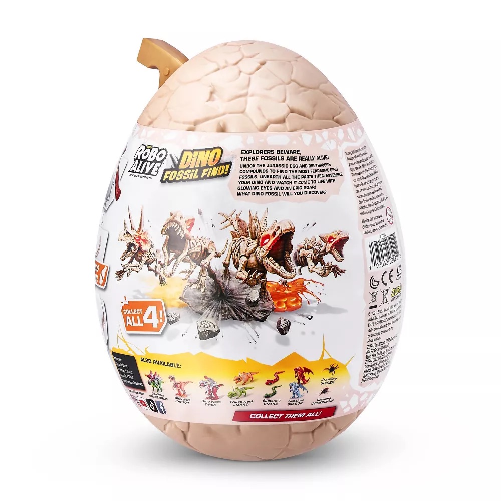 Robo Alive Dino Fossil Find Surprise Egg, S1, Bulk 