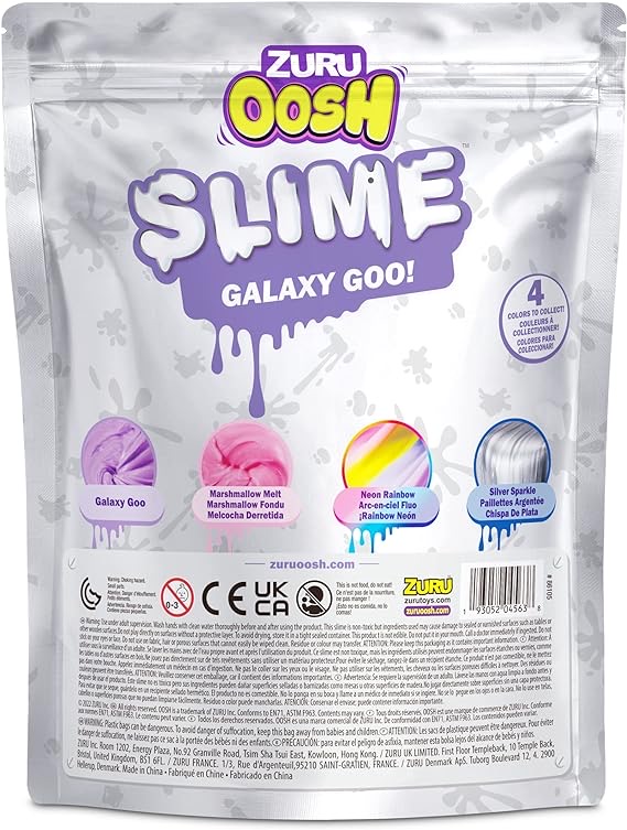 New - Slime Neon Rainbow/ Glow In The Dark - Foil Bag 1000G - 7 Color Asst - Pdq 4 Pcs 