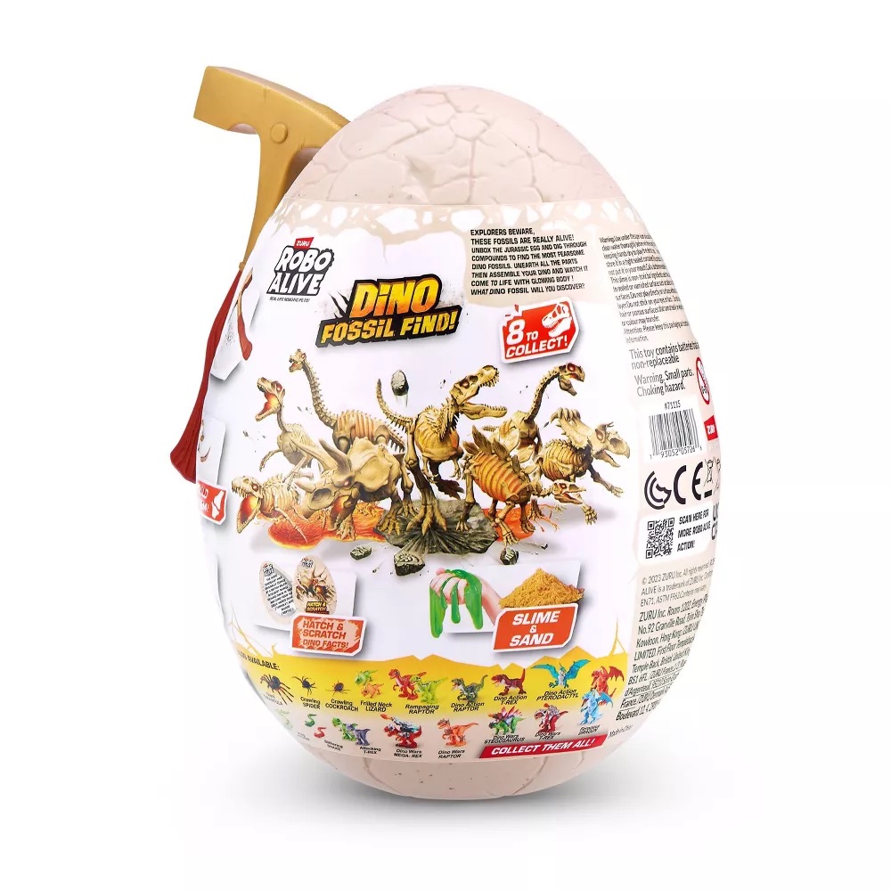 Robo Alive-Dino Fossil Find-Series 1 Mini Surprise Egg,3Facing6Pcs/Pdq,12,Std Color Asst  