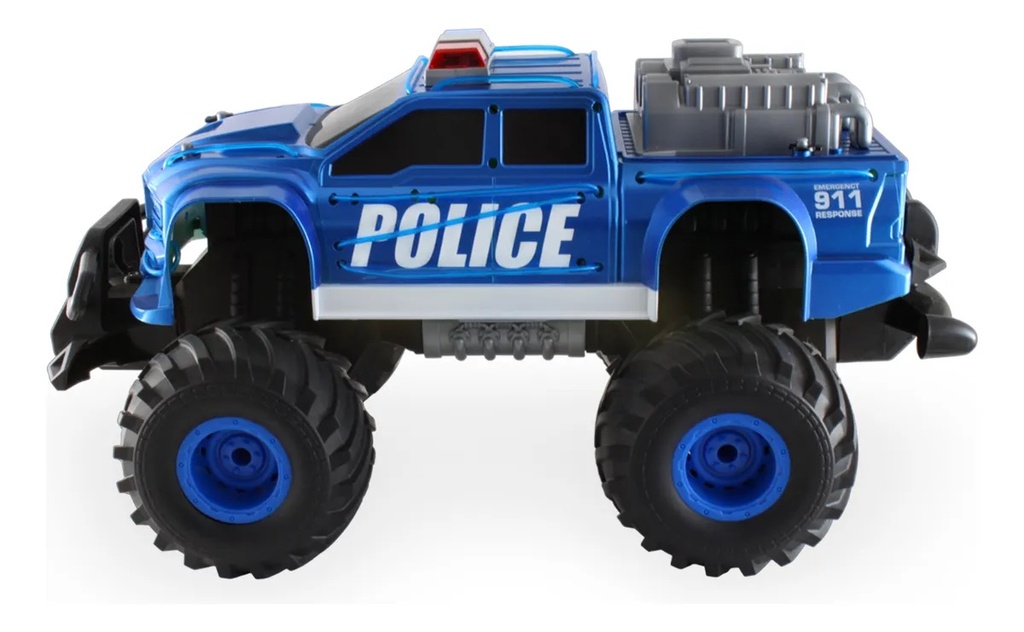 Neon Monster  - Scale 1:16 Furious Cold Light Police Car - Streaming Lights With  15Km-H  Speed. 