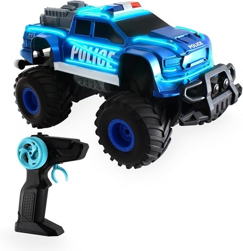 Neon Monster  - Scale 1:16 Furious Cold Light Police Car - Streaming Lights With  15Km-H  Speed. 