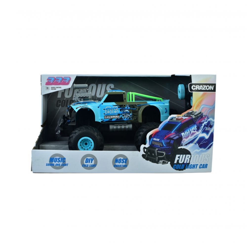 Neon Monster  - Scale 1:16 Furious Cold Light Police Car - Streaming Lights With  15Km-H  Speed. 