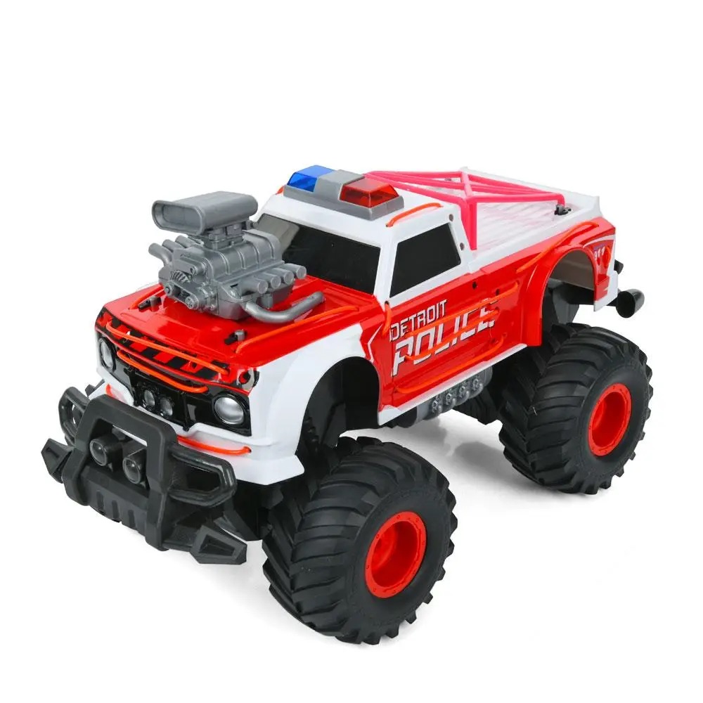Neon Monster  - Scale 1:16 Furious Cold Light Detroit Police Car - Streaming Lights With  15Km-H  Speed. 