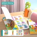 Magic sticker stamper,3 assorted dinosaur, rabbit, cat.
